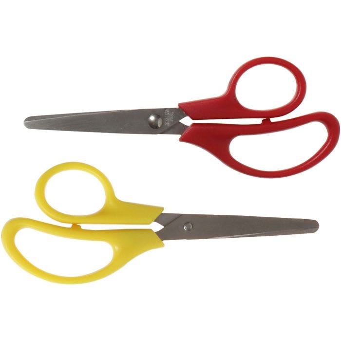 Lastensakset, Pit. 12,5 cm, pyöreäkärkiset, oikeakätiset &amp; vasenkätiset, 12 kpl/ 1 pkt