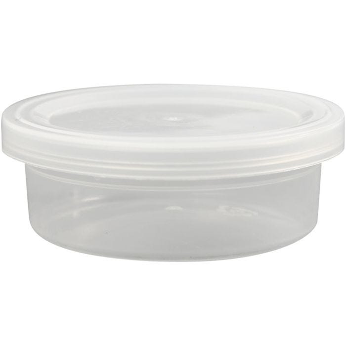Kannelliset muovipurkit, Kork. 24 mm, halk. 68 mm, 45 ml, 20 kpl/ 1 pkt