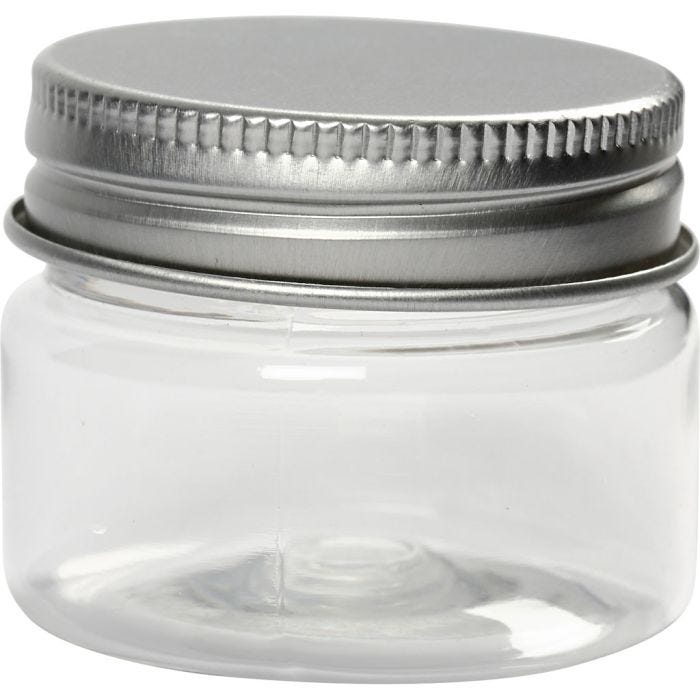 Kierrekantiset muovipurkit, Kork. 35 mm, halk. 40 mm, 35 ml, 10 kpl/ 1 pkt