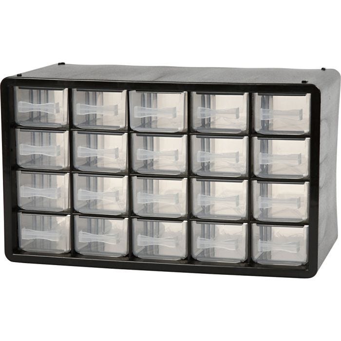Lokerolaatikosto, nro PC 20, koko 18,4x30,5x14,9 cm, aukon koko 55x37 mm, 1 set