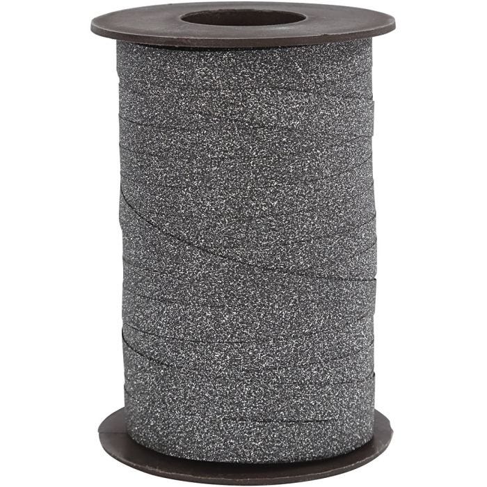 Lahjanauha, Lev: 10 mm, kimalle, musta, 100m/ 1 rll