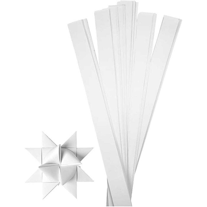 Paperisuikaleet, Pit. 73 cm, Lev: 25 mm, halk. 11,5 cm, valkoinen, 100suikaleet/ 1 pkt