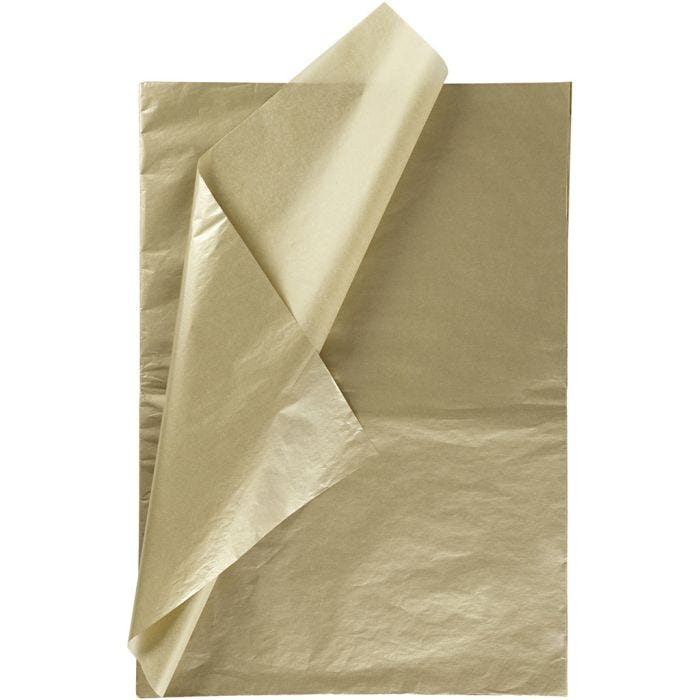 Silkkipaperi, arkki 50x70 cm, 17 g, kulta, 25ark/ 1 pkt