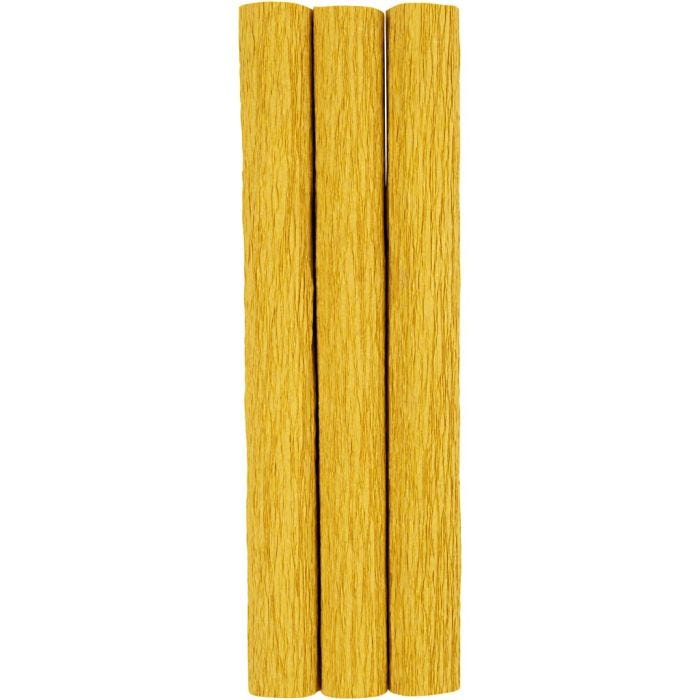 Kreppipaperi, arkki 25x60 cm, Jonka joustavuus: 180%, 105 g, curry, 3 ark/ 1 pkt