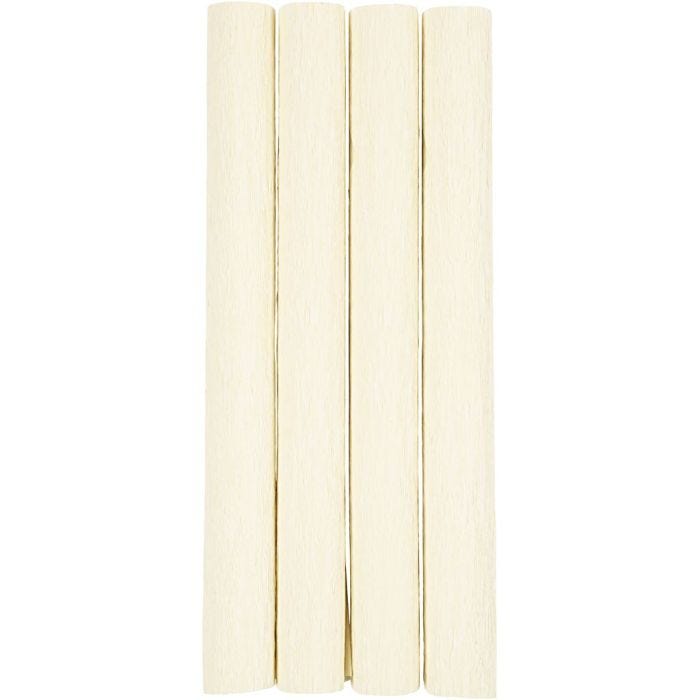 Kreppipaperi, arkki 25x60 cm, Jonka joustavuus: 180%, 105 g, luonnonvalkoinen, 4 ark/ 1 pkt