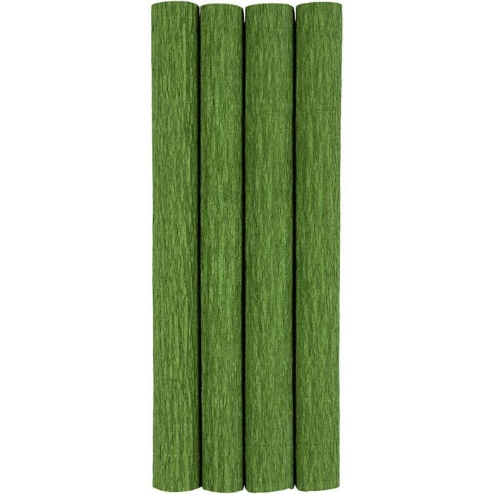 Kreppipaperi, arkki 25x60 cm, Jonka joustavuus: 180%, 105 g, keväänvihreä, 4 ark/ 1 pkt