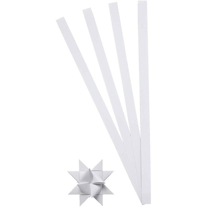 Paperisuikaleet, Pit. 45 cm, Lev: 10 mm, halk. 4,5 cm, valkoinen, 100suikaleet/ 1 pkt