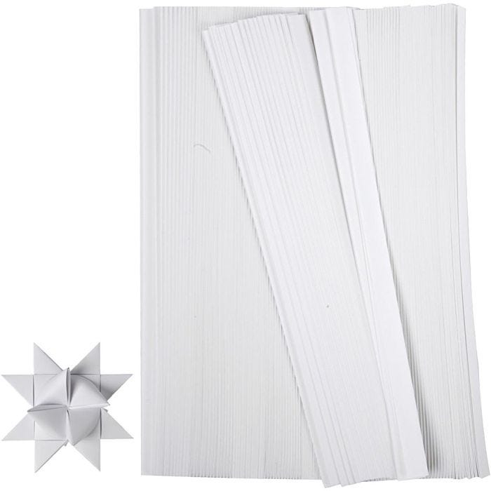 Paperisuikaleet, 45 cm, 10 mm, 4,5 cm, valkoinen, 500suikaleet/ 1 pkt