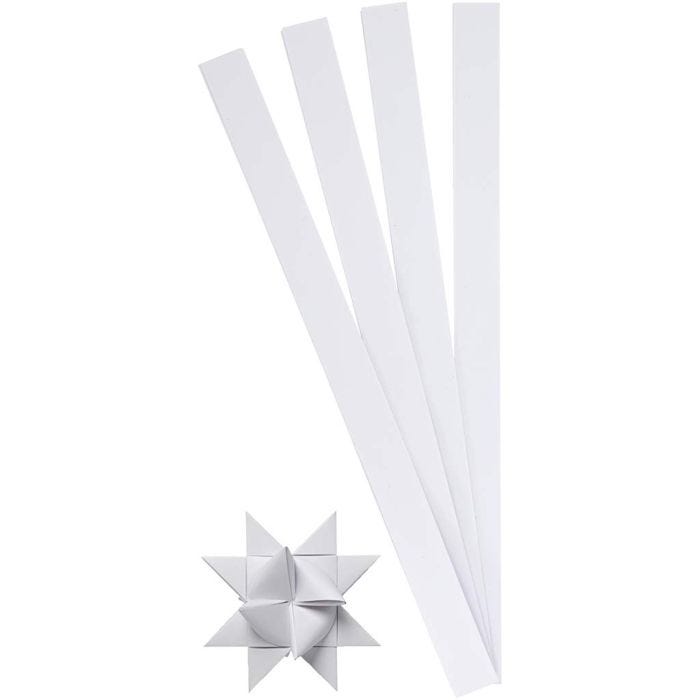Paperisuikaleet, Pit. 45 cm, Lev: 15 mm, halk. 6,5 cm, valkoinen, 100suikaleet/ 1 pkt