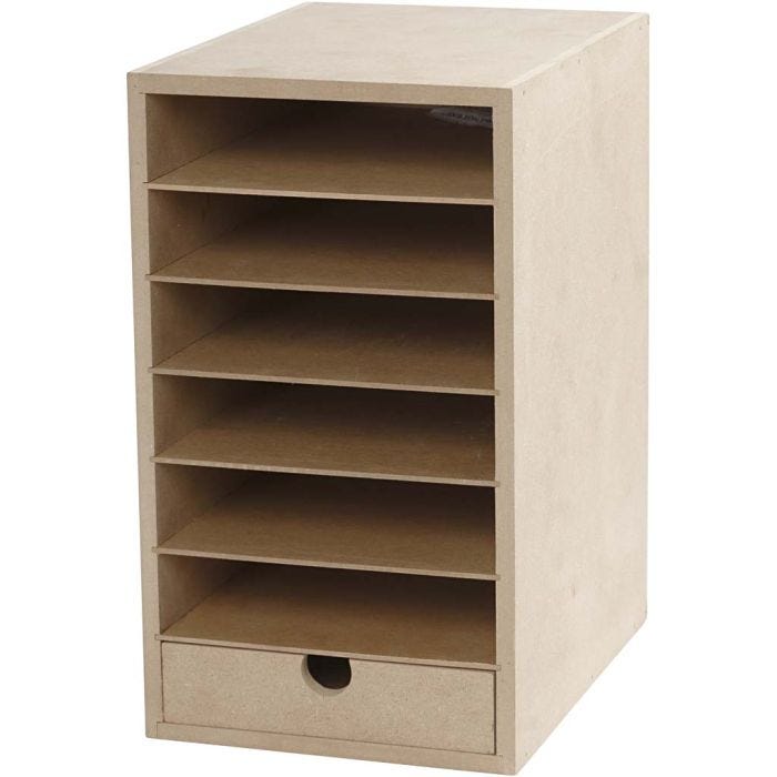Kartonkihylly, Kork. 31,5 cm, S: 24,5 cm, Lev: 18 cm, A5, 1 kpl