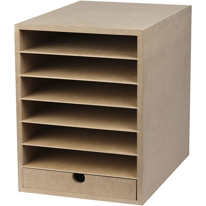 Kartonkihylly, Kork. 31,5 cm, S: 32 cm, Lev: 24,3 cm, A4, 1 kpl