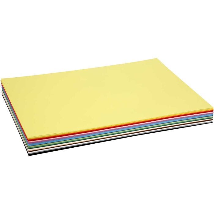 Värillinen Kartonki, A2, arkki 420x594 mm, 180 g, värilajitelma, 20 laj/ 1 pkt