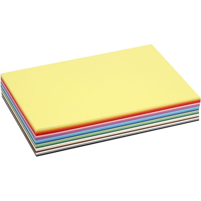 Värillinen Kartonki, A4, 210x297 mm, 180 g, värilajitelma, 300 laj/ 1 pkk