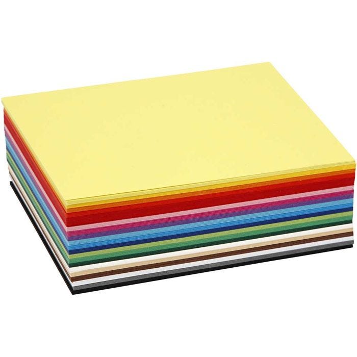 Värillinen Kartonki, A6, arkki 105x148 mm, 180 g, värilajitelma, 300laj/ 1 pkt