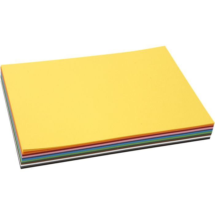 Värillinen kartonki, A4, arkki 210x297 mm, 180 g, värilajitelma, 12x10 ark/ 1 pkt