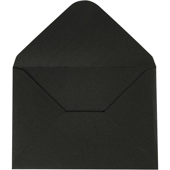 Kirjekuori, kirjekuoren koko 11,5x16 cm, 110 g, musta, 10kpl/ 1 pkt