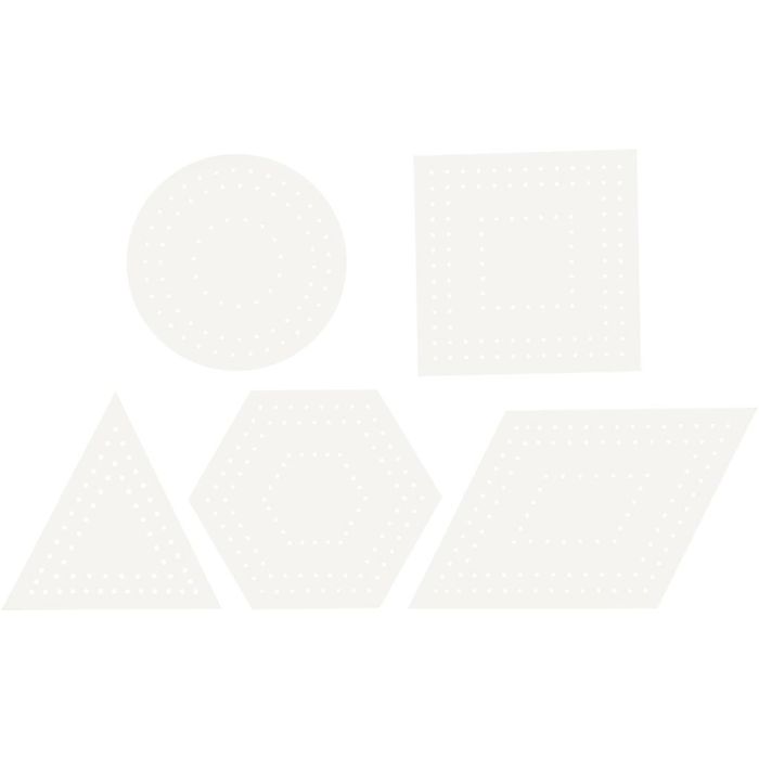 Ompelukartonki, Geometriset kuviot, koko 10-17 cm, valkoinen, 20kpl/ 1 pkt