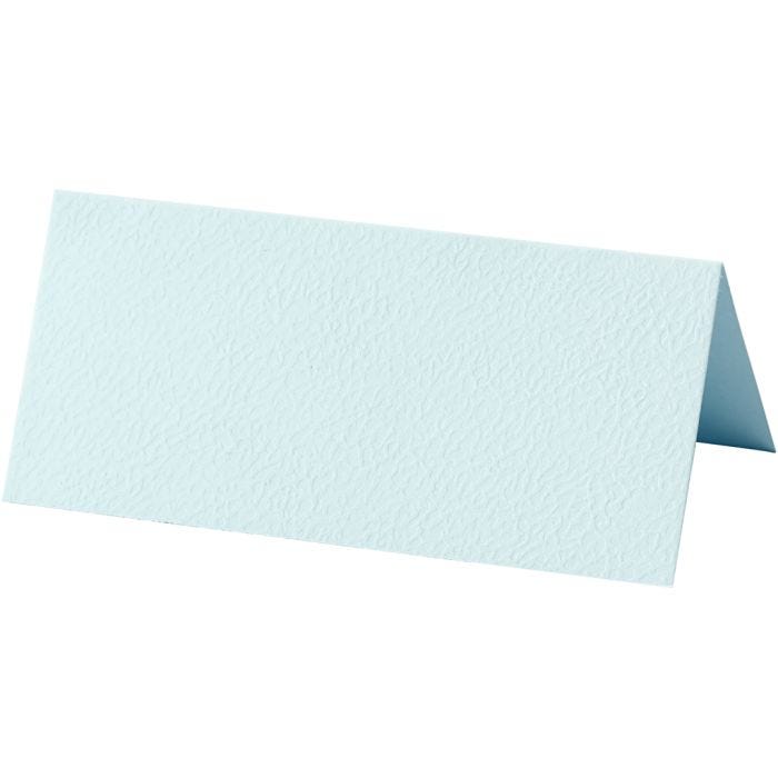 Istumapaikkakortit, koko 9x4 cm, 220 g, vaaleansininen, 10 kpl/ 1 pkt