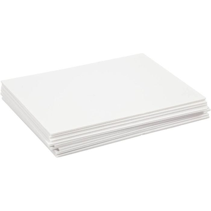Vaahtomuovilevy, A4, arkki 210x297 mm, paksuus 3 mm, valkoinen, 10 ark/ 1 pkt