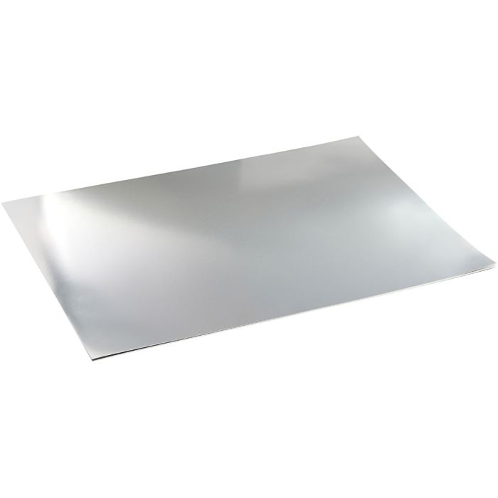 Metallikartonki, A2, arkki 420x594 mm, 280 g, hopea, 10 ark/ 1 pkt