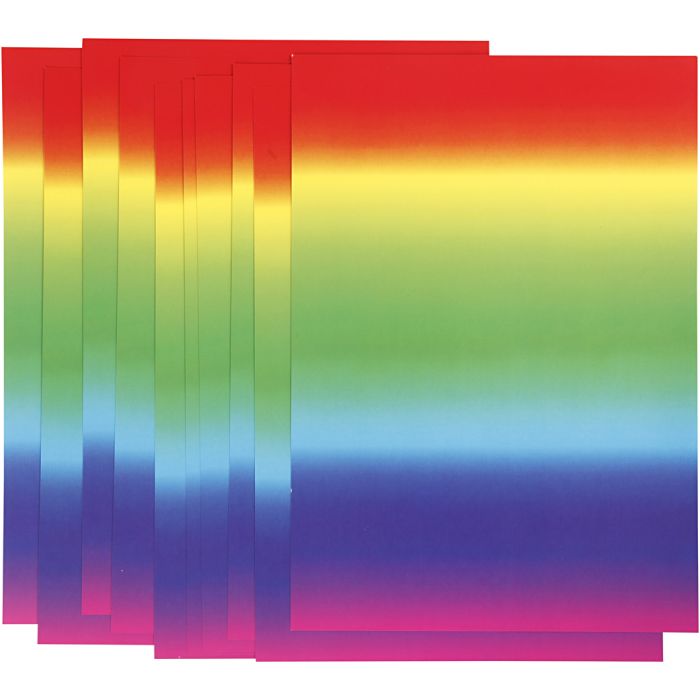 Sateenkaarikartonki, A4, arkki 210x297 mm, 180 g, 10 ark/ 1 pkt
