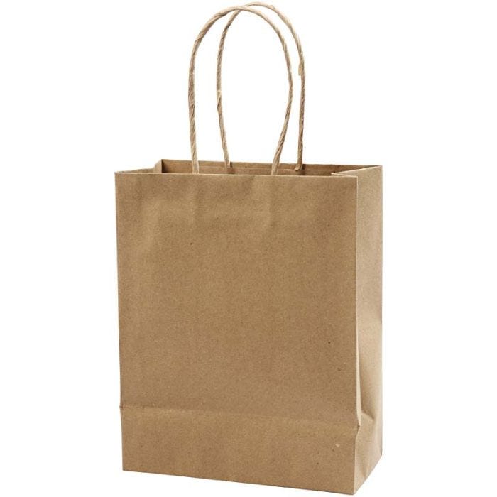 Paperipussi, Kork. 23 cm, Lev: 18x9 cm, 125 g, ruskea, 10kpl/ 1 pkt