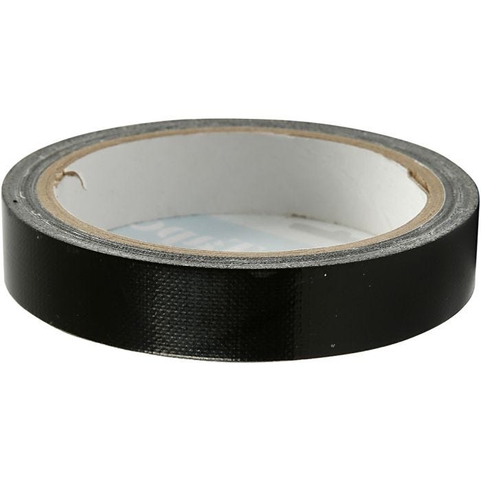 Kangasteippi, Lev: 19 mm, musta, 25 m/ 1 rll