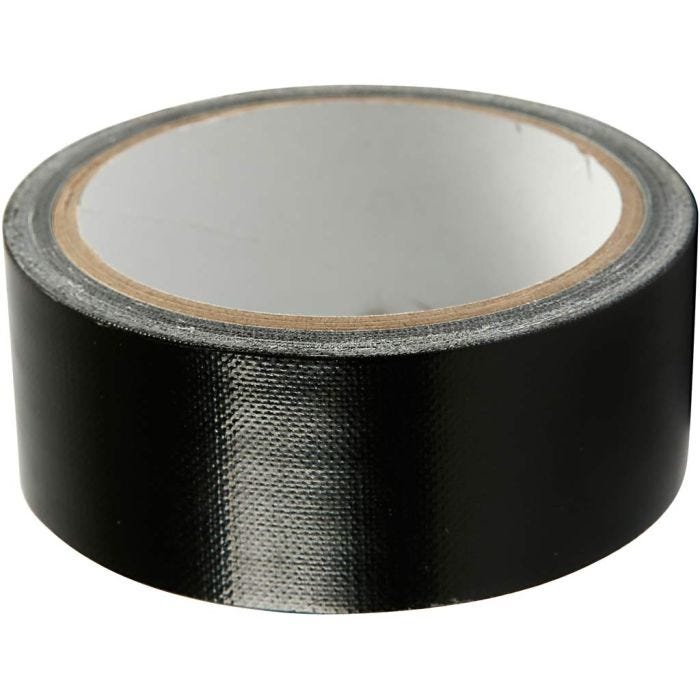 Kangasteippi, Lev: 38 mm, musta, 25m/ 1 rll