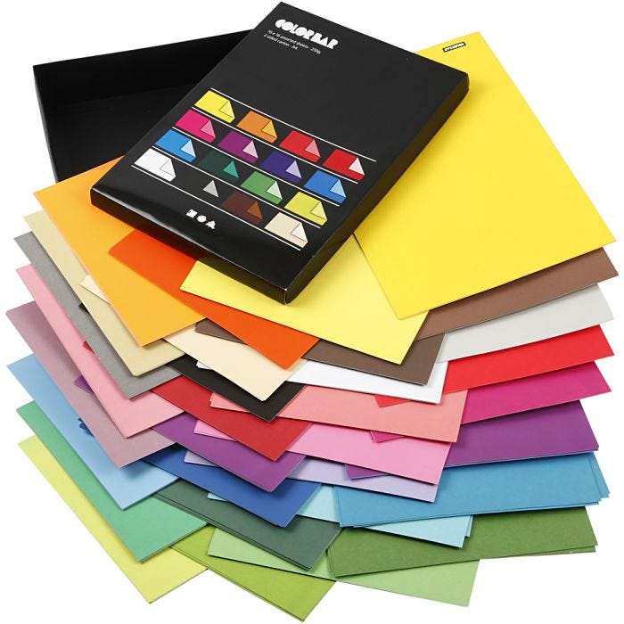 Color Bar-Kartonki, A4, arkki 210x297 mm, 250 g, värilajitelma, 16x10ark/ 1 pkt