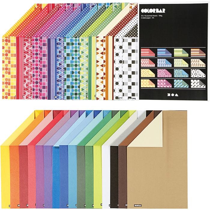 Color Bar-Kartonki, A4, arkki 210x297 mm, 250 g, värilajitelma, 32x10ark/ 1 pkt