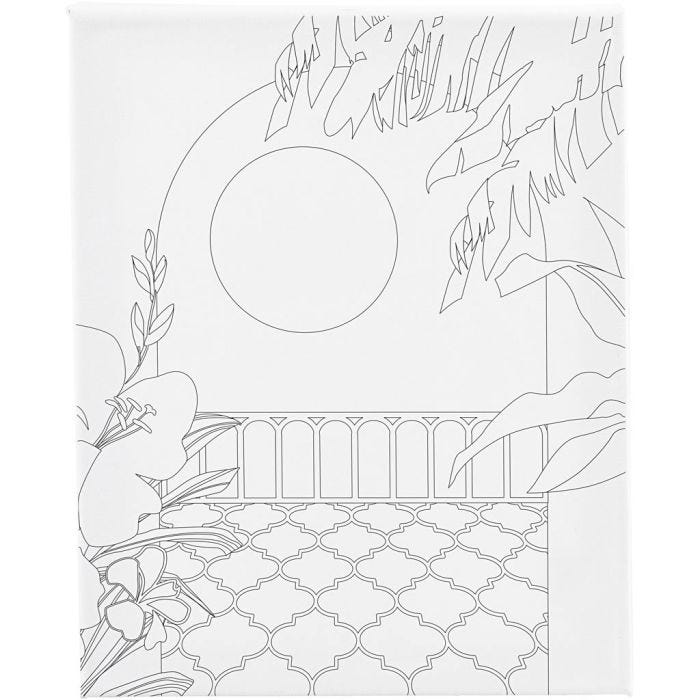 Printtikuvioitu maalauspohja, Aurinkoinen parveke , S: 1,6 cm, koko 24x30 cm, 360 g, 1 kpl