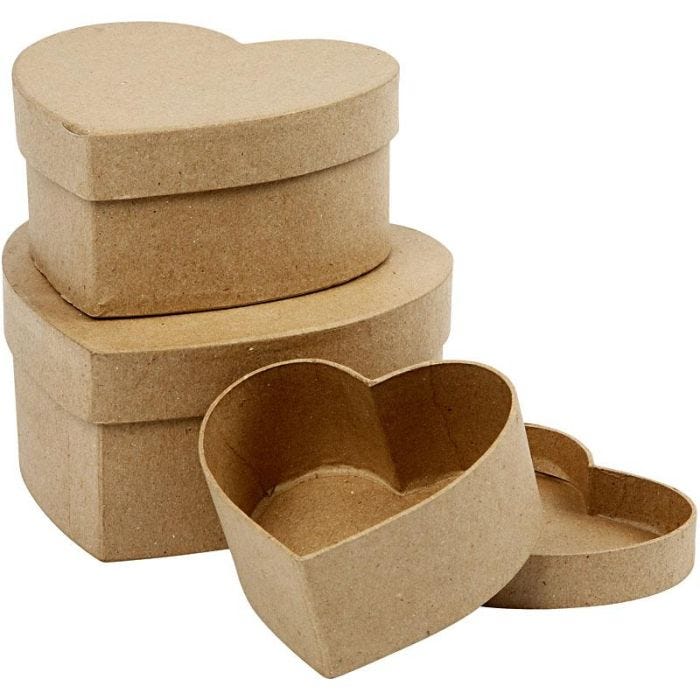 Sydänrasiat, Kork. 5+6,5+7,5 cm, Lev: 10+12,5+15 cm, 3 kpl/ 1 set