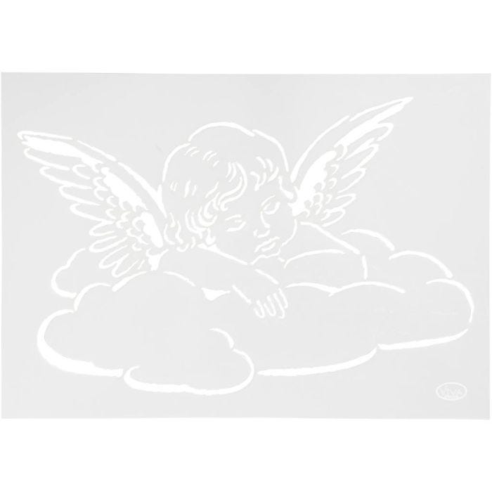 Taipuisa sabloni, enkelit, A4, arkki 210x297 mm, 1 kpl