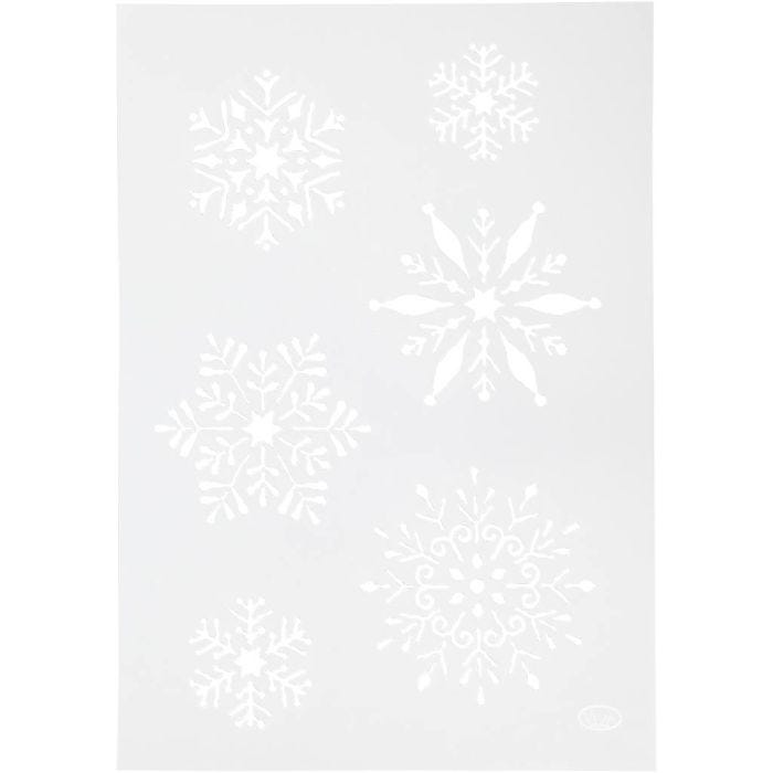Taipuisa sabloni, lumihiutaleet, A4, arkki 210x297 mm, 1 kpl