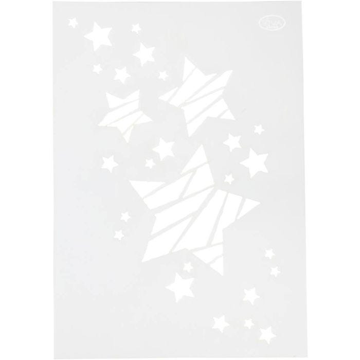 Taipuisa sabloni, tähdet, A4, arkki 210x297 mm, 1 kpl