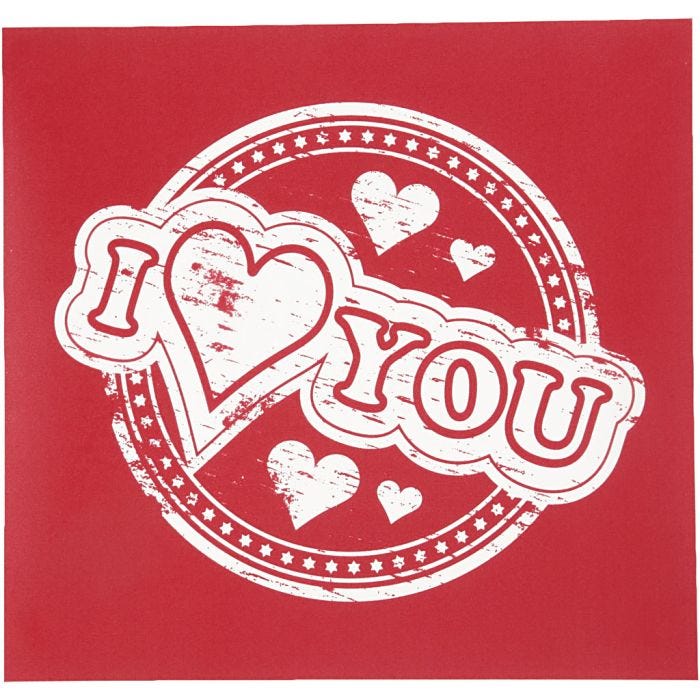 Painantasabloni, I love you, arkki 20x22 cm, 1 ark