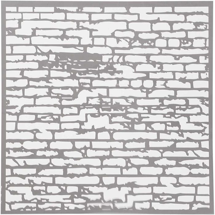 Sabloni, tiiliseinä, koko 30,5x30,5 cm, paksuus 0,31 mm, 1 ark