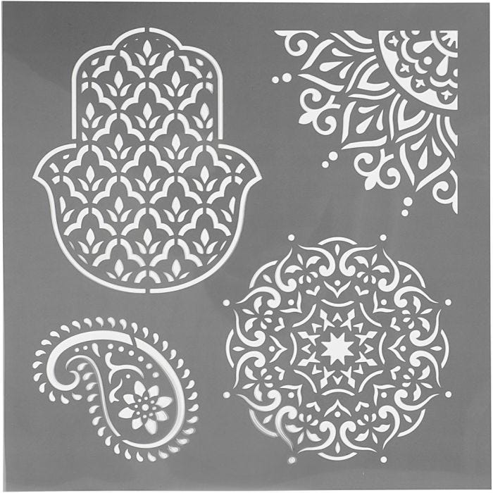 Sabloni, etninen, koko 30,5x30,5 cm, paksuus 0,31 mm, 1 ark