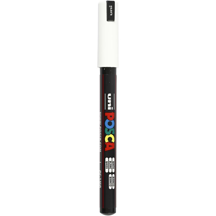 Posca Marker, PC-1MR, paksuus 0,7 mm, extrafine, valkoinen, 1 kpl