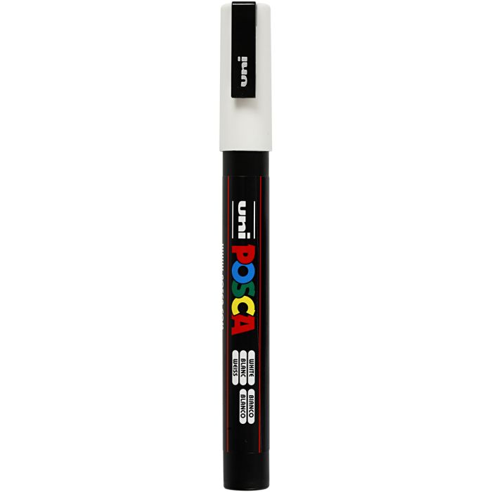 Posca Marker, nro PC-3M, paksuus 0,9-1,3 mm, fine, valkoinen, 1 kpl