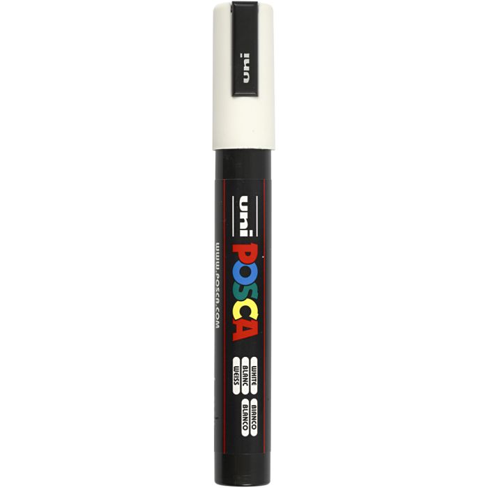 Posca Marker, nro PC-5M, paksuus 2,5 mm, medium, valkoinen, 1 kpl