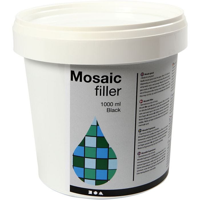 Mosaiikkilaasti, musta, 1000 ml/ 1 prk