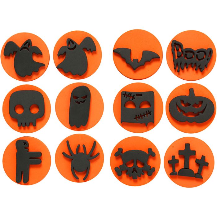 Softisleimasimet, halloween, halk. 7,5 cm, paksuus 2,5 cm, 6 kpl/ 1 pkt