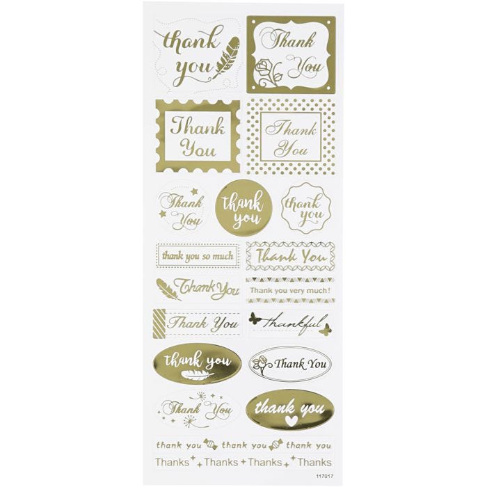 Tarrat, thank you, arkki 10x24 cm, kulta, 1 ark
