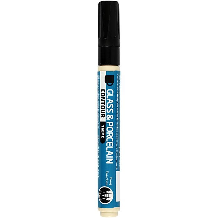 Lasi- ja posliinitussi, paksuus 1-2 mm, peittävä, musta, 1 kpl