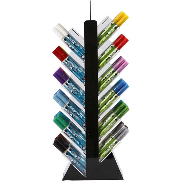 Lasi- ja Posliinitussi, Kork. 52 cm, S: 11,5 cm, Lev: 24 cm, värilajitelma, 24x6 kpl/ 1 pkt