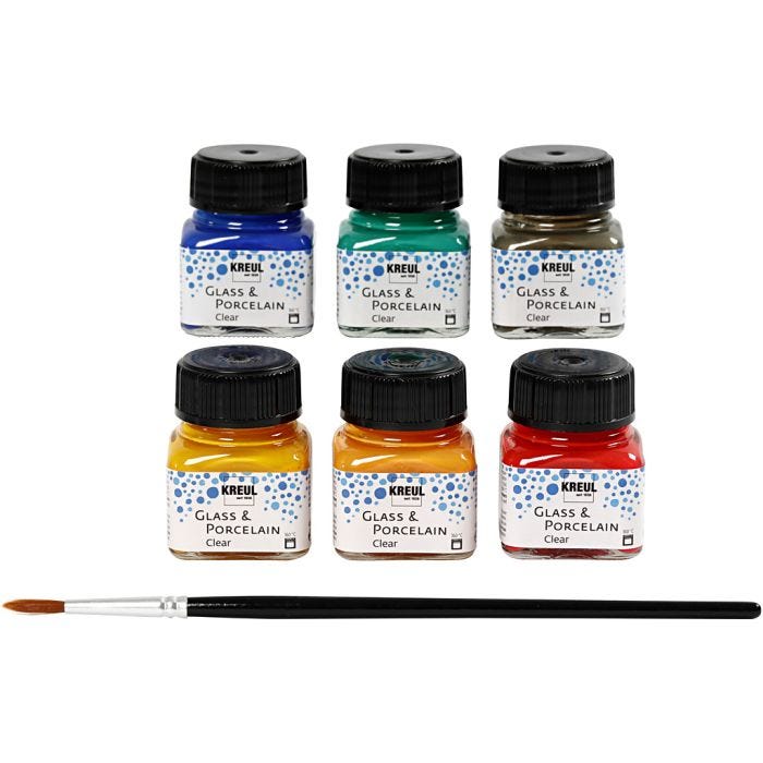 Lasi- ja Posliinimaali, värilajitelma, 6x20 ml/ 1 pkt