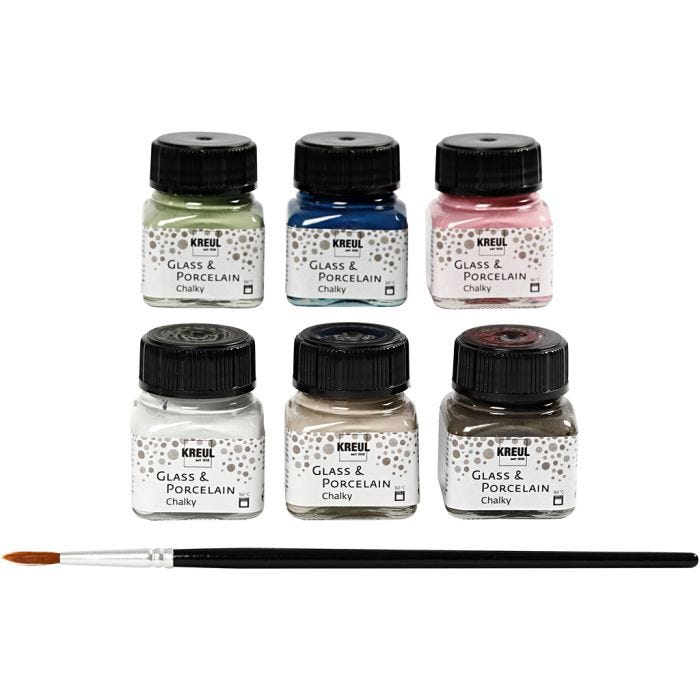 Lasi- ja Posliinimaali, värilajitelma, 6x20 ml/ 1 pkt