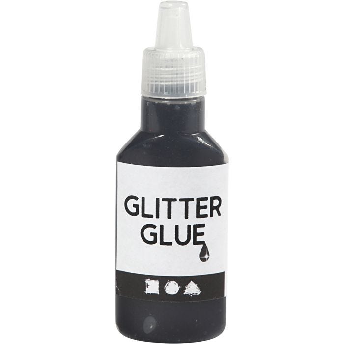 Kimalleliima, musta, 25 ml/ 1 pll