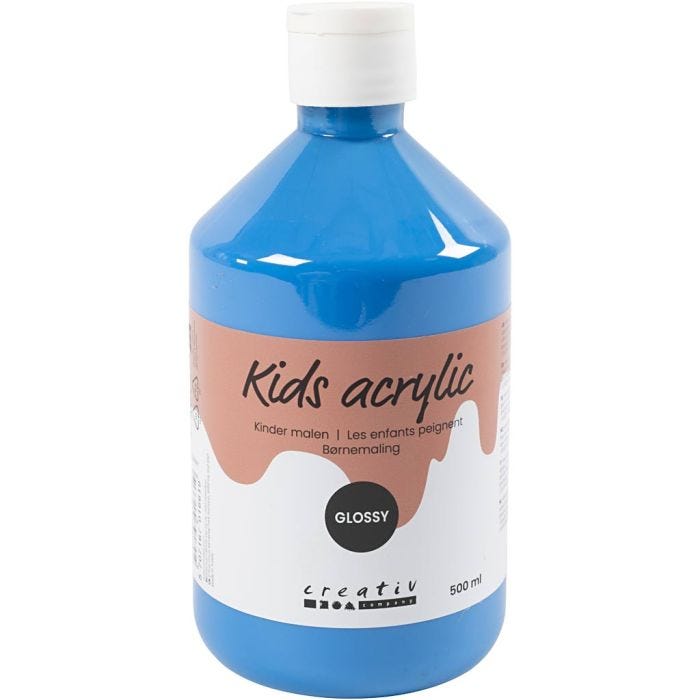 Akryylimaali Kiiltävä, perussininen, 500 ml/ 1 pll